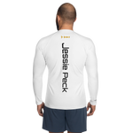 HIJP Men's Rash Guard Long Sleeve - White on White